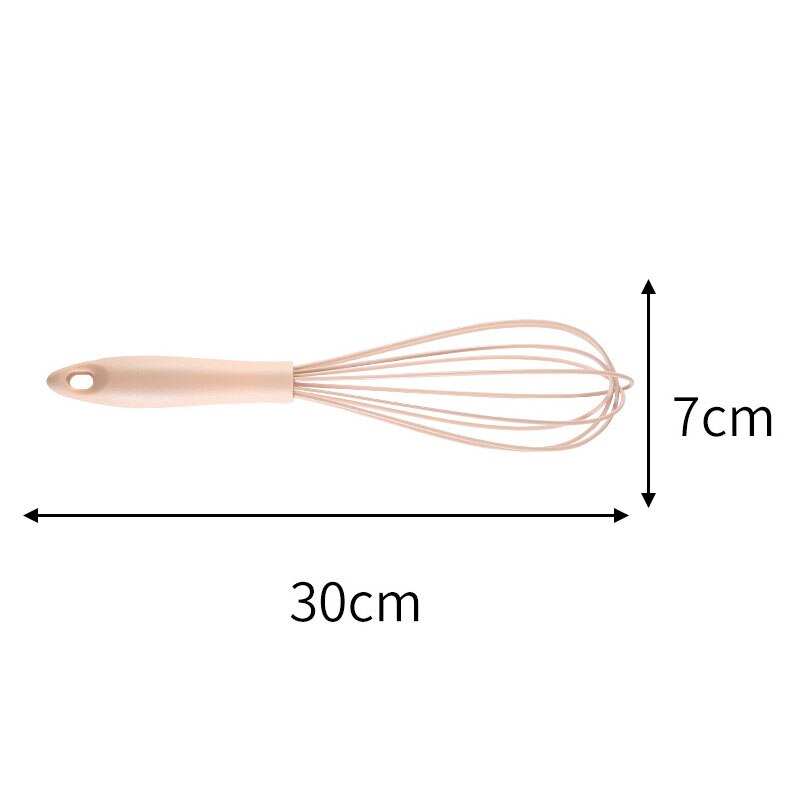 Visp manuell äggvisp mixer halkfri lätt att rengöra äggvisp mjölkskummare kök matlagning bakpryl: Rosa 30cm