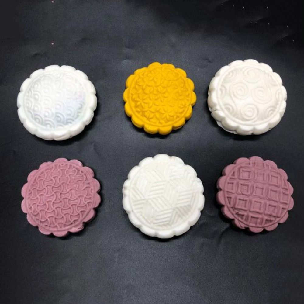 Kaarsvorm 3D 6-gaats Mooncake-vorm Siliconen reliëf koekjesvorm Chinese stijl non-stick Mung Bean Mold Mid-Autumn Festivals