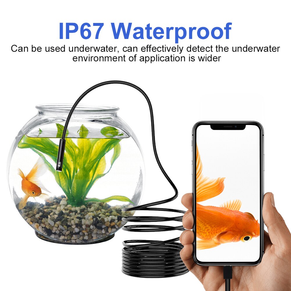 Boroscopio 3 en 1 de doble lente para teléfono inteligente, endoscopio Industrial de aleación de aluminio, cámara de inspección, impermeable, ajustable, LED