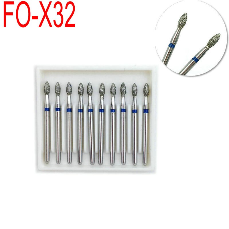 10PCS Dental Diamond Burs Medium FG 1.6mm for High Speed Handpiece Turbine Dentist Tool Dental