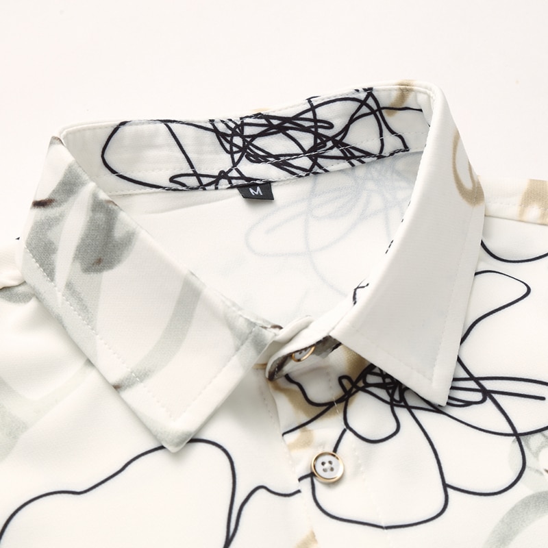 Heren bloemen overhemd casual slim heren overhemden lange mouwen strand overhemd camisa masculina grote maten kleding 6xl 7xl