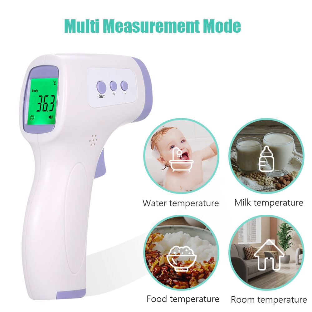 Digitale Infrarood Voorhoofd Thermometer Lcd Ir Thermometer Non-contact Ir Infrarood Thermometer Temperatuur Meter Met Koorts Alarm