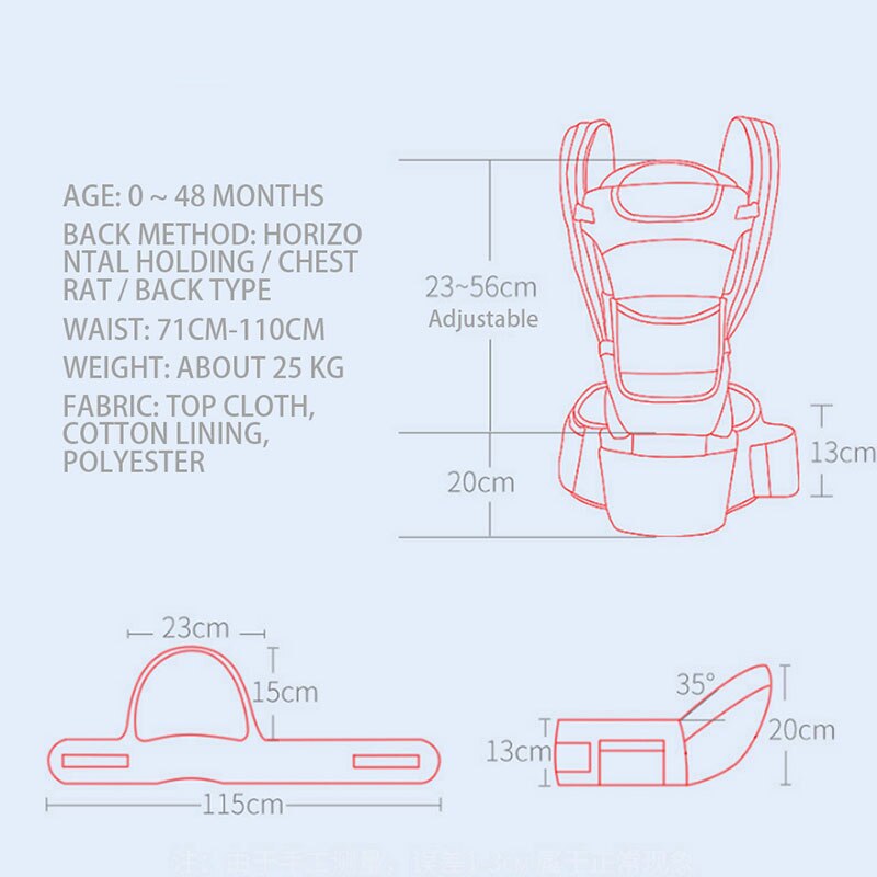 Baby hoftesæde bærer ergo bæresele foran vendt ergonomisk kænguru baby wrap slynge til baby rejse 0-2 år 15 ved hjælp af måder