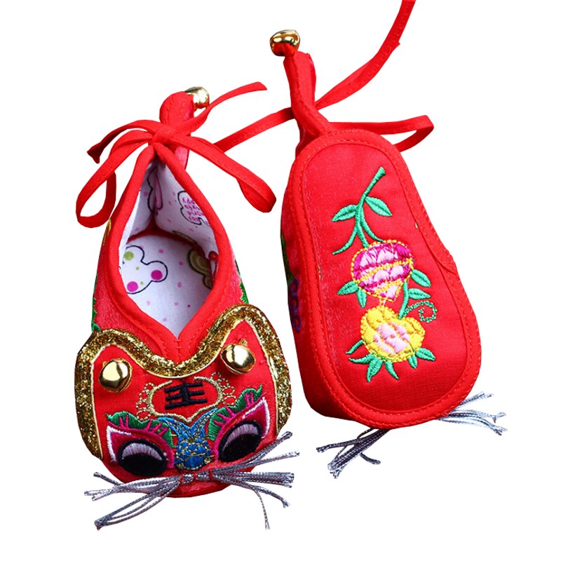 Zapatos de otoño y primavera para bebés pequeños, lindos zapatos chinos tradicionales para bebés,