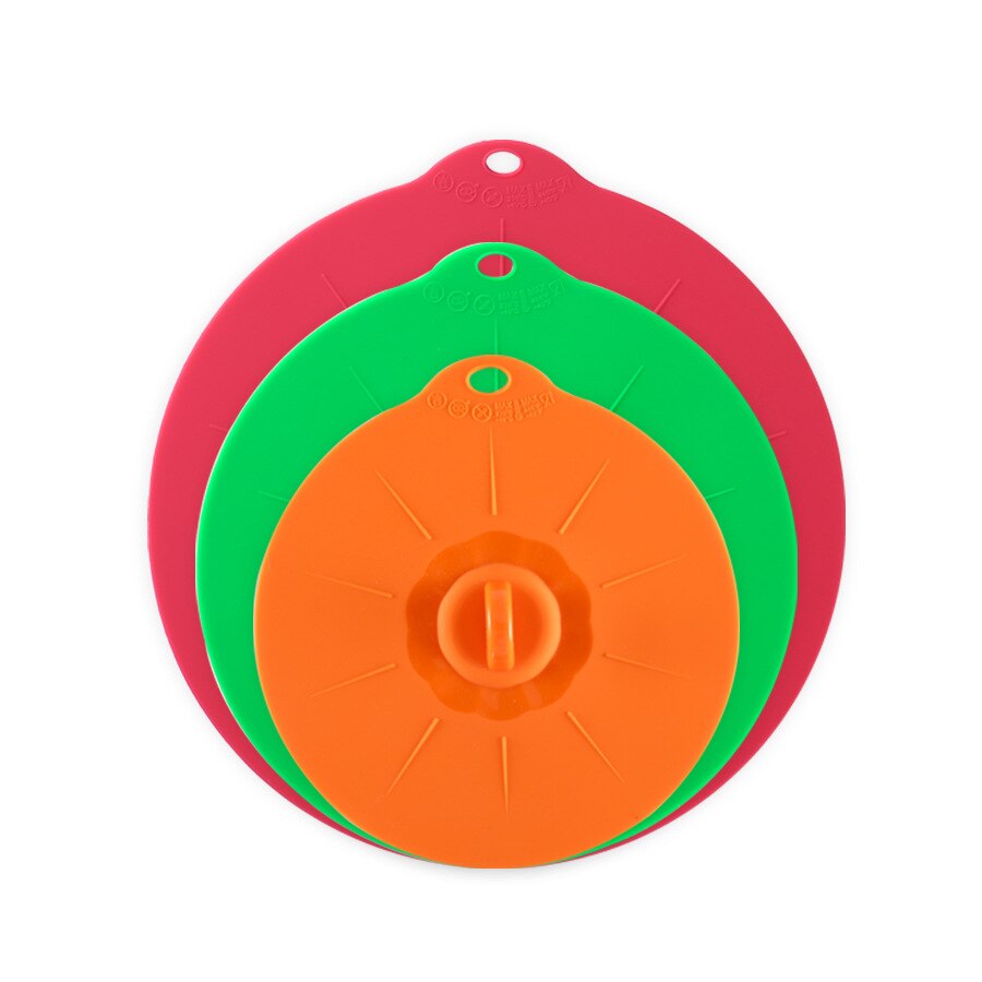 3Pcs Set Siliconen Pot Deksel Magnetron Siliconen Vers Houden Deksel Kom Deksel Wasbaar Keuken Gadgets: Default Title