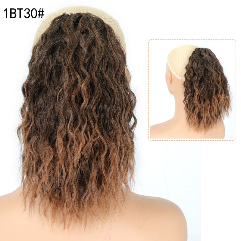 LISI-coletero con cordón africano para niña, pompón de pelo rizado y extensión de cabello sintético, coletero: 1B/30HL
