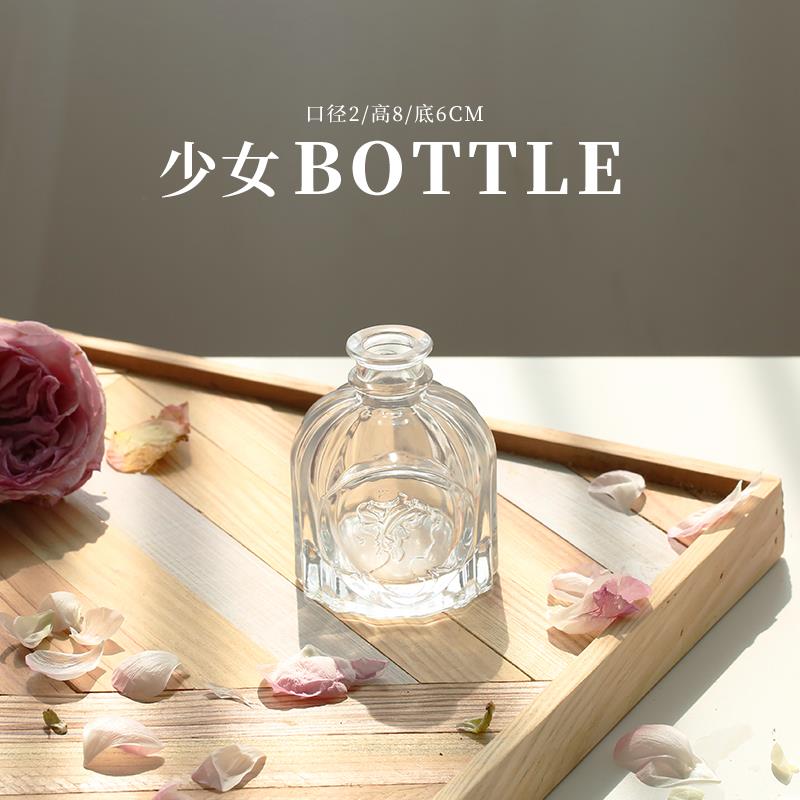 Maceta de estilo nórdico para decoración del hogar, Mini florero de vidrio, decoración transparente para sala de estar, romántico francés: F