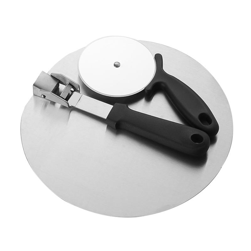 1 Set Stainless Steel Pizza Shovel Pizza Cutter Wheel Pizza Cutter Pie Cutter Pizza Shovel Handle Baking Shovel Pizza Transfer
