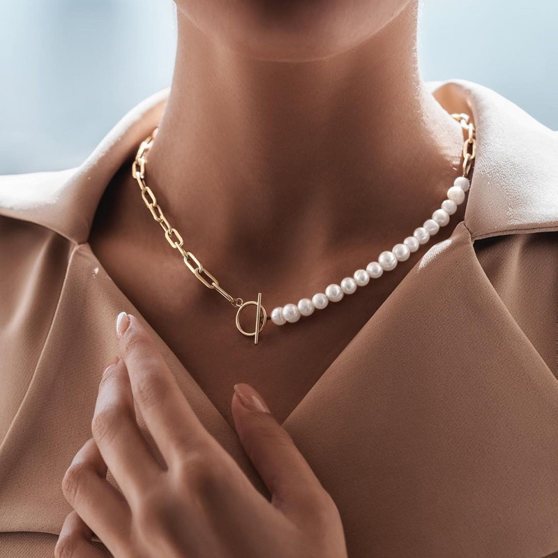 Fish Bone Chain Necklace Women 2022 Handmade Width 6mm Stainless Steel Chain Necklace For Women Jewelry: 3