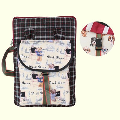 Viento británico arte infantil de los niños de la escuela arte material de pintura de bolsa plegable de dibujos animados lindo de la Escuela de Arte bolsa de dibujo bolso: Black