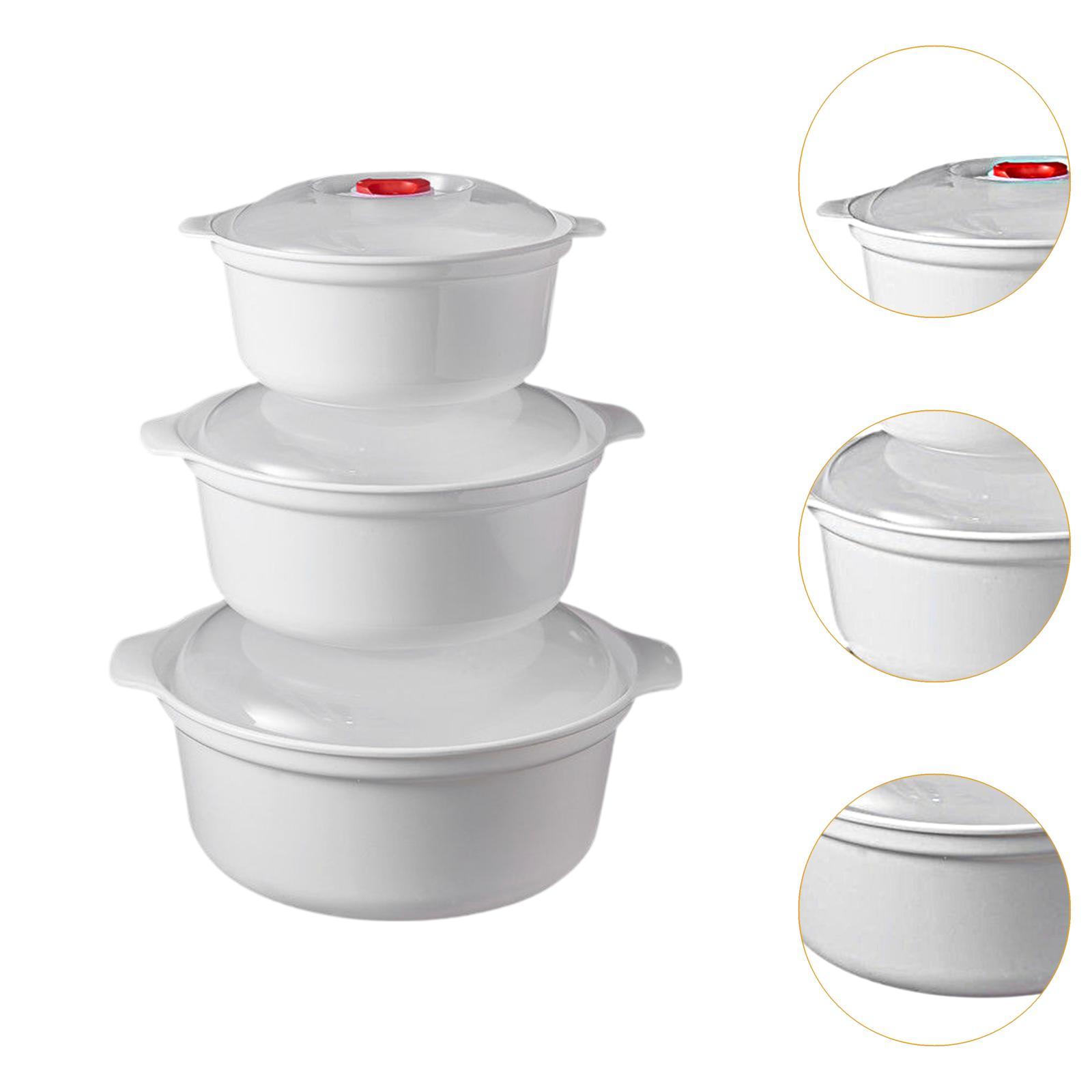 3 stk. mikrobølgeovnsskåle med låg, salatskåle, mikrobølgeovnsretter, opvarmning af mad