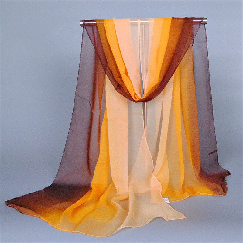 Foulard Hijab en mousseline de soie pour femme musulmane, nouvelle de luxe, châle de couleur dégradée, Poncho, Bandana, à la: 18