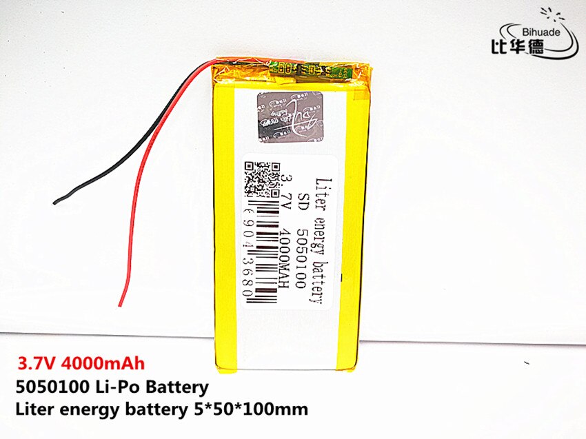 Bateria de energia litro boa qualidade 3.7v, 4000mah, 5050100 íon de lítio polímero/bateria li-ion para brinquedo, power bank, gps, mp3,mp4