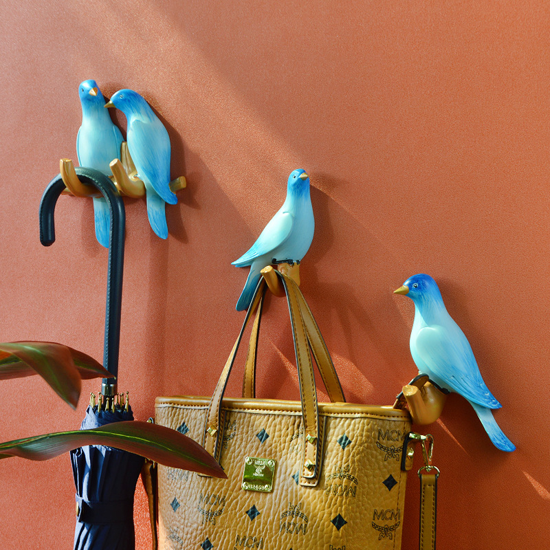 Bird Fridge Hook Key Wall Crochet Holder Kitchen Hooks Resin Process Animal Hook Hanging Hanger Rack Wall No punching Home Decor