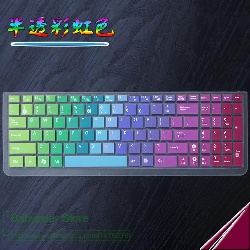 Silicone 17.3 Inch Laptop For Asus Vivobook Pro N752 Series N752Vx K751Lx A751 A751Lx Zx70 Vw6700 17 Keyboard Cover Protector: rainbow