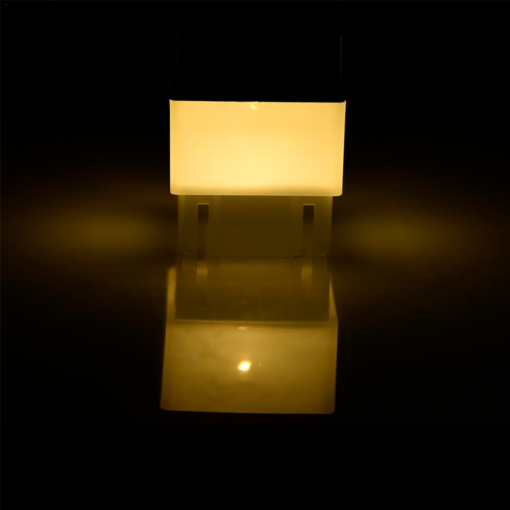 Solor firkantet hegn lys firkantet stolpe lys vandtæt landskabslampe til havehegn væg gårdhave sommerhus dekoration: Varm hvid