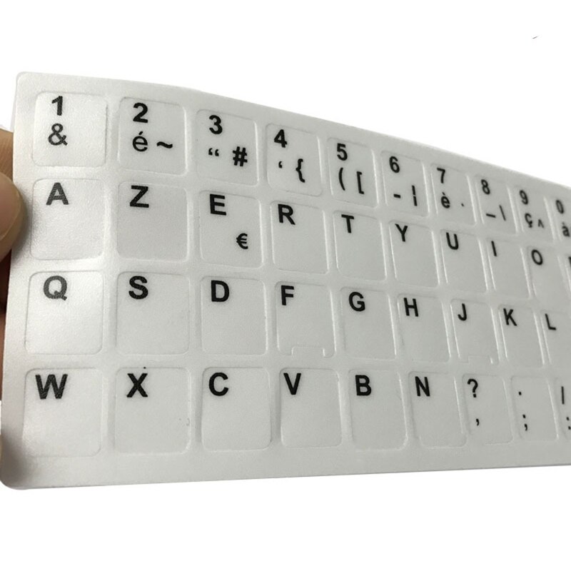 French Layout Stickers Keyboard Letters Button Alphabet Matte Sticker Film for Laptop PC Computer Keyboards White/Black