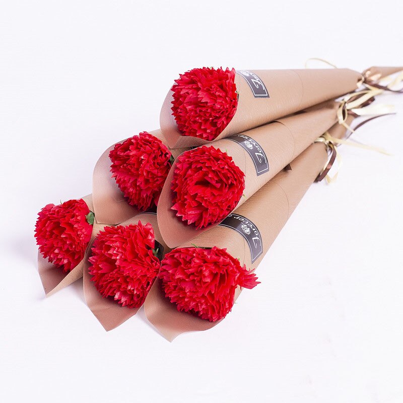 1pc romantiske kunstig såpe rose blomster bukett enkelt nellike for hjemmet bryllup dekor gjør det selv forsyninger valentinsdag: B2
