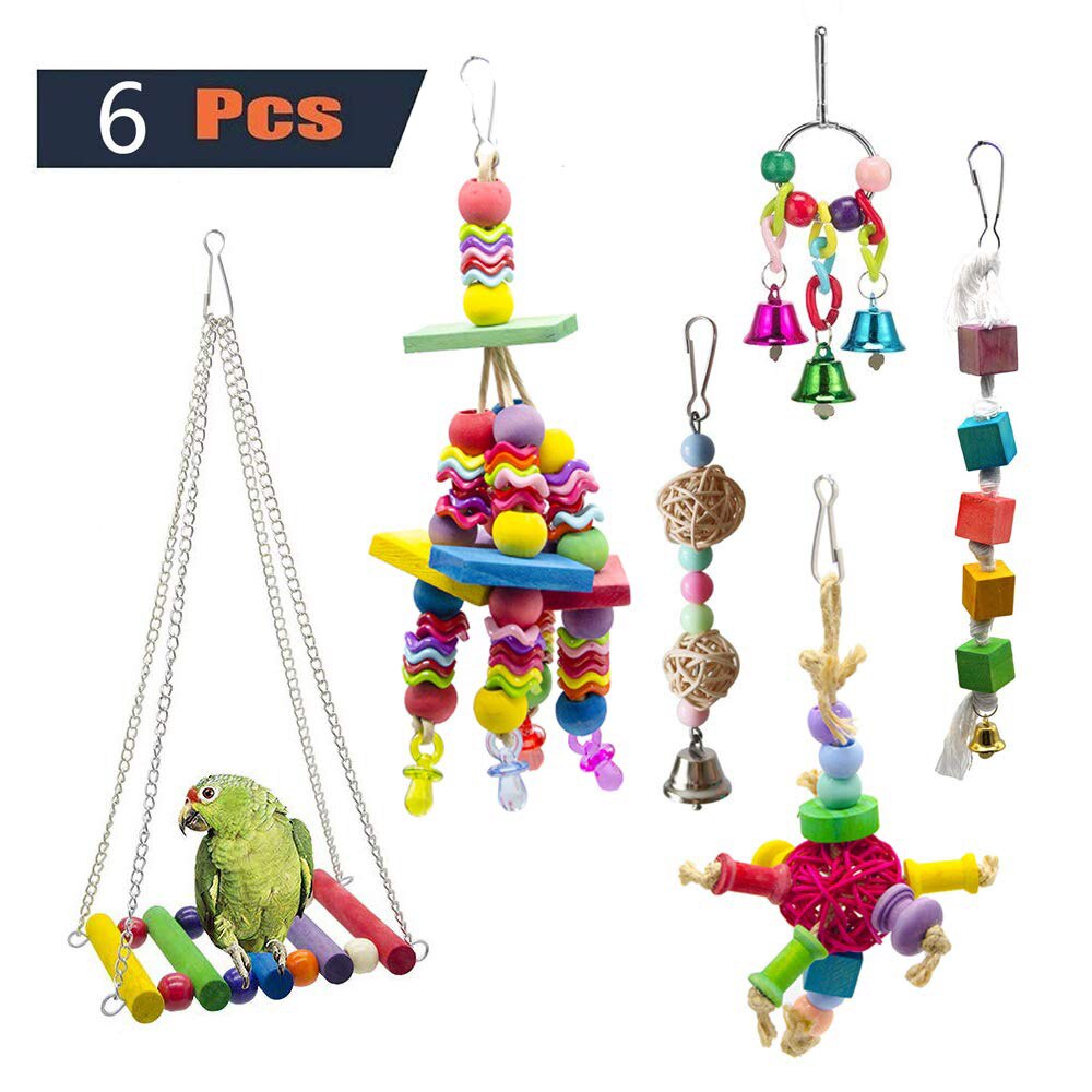 Small and medium parrot toy set, bird toy, pet toy: LN-619--6pcs