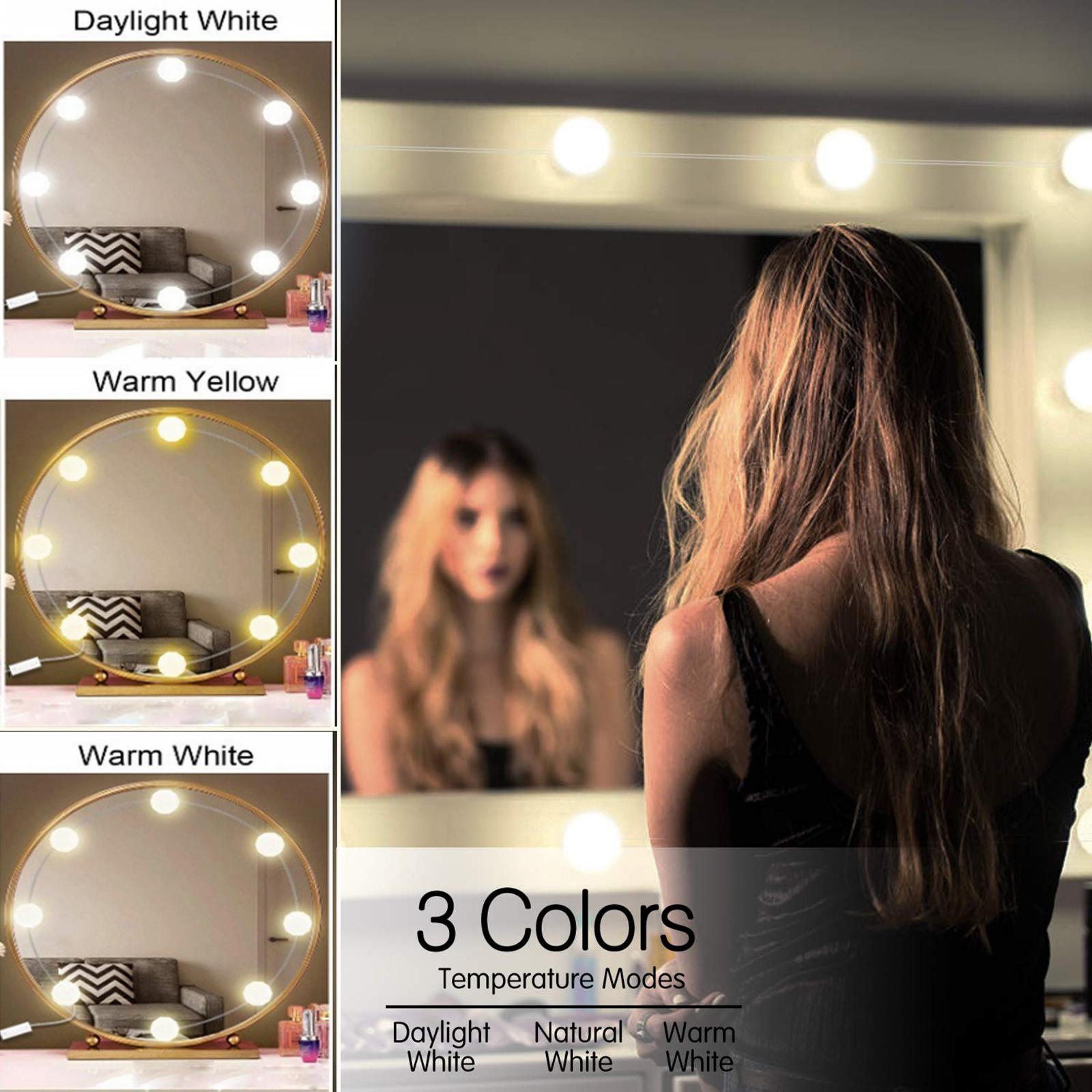 LED Vanity Mirror Lights Kit Hollywood Style Makeup Dressing Makeup Lights Vanity LED Lights Desk Mirror Kit