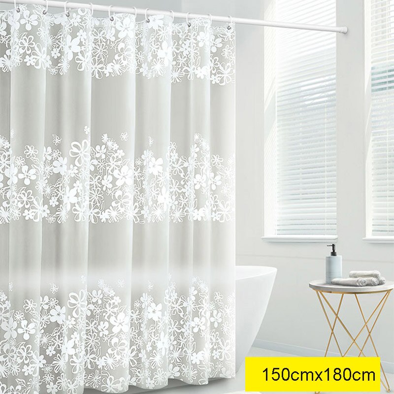 Doublure de rideau de douche en PEVA | Pisselion blanc clair avec rideau de douche, crochets anti-rouille, rideaux épais imperméables BDF99: 150cmx180cm