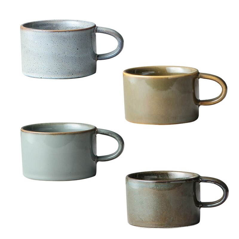 Tasse à café en céramique épaisse pour tasse à café au lait blanc plat tasse à expresso double cappuccino