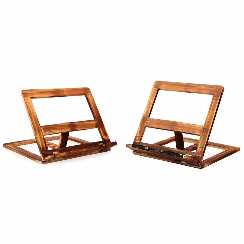 R9UA Kookboek Document Boekensteunen Desktop Beugel Out Boek Stand Retro Verstelbare Reading Rest Holder