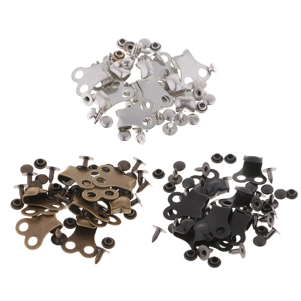 10 Sets Boot Lace Hooks Lace Fittings with Rivets for Outdoor Hiking Camping