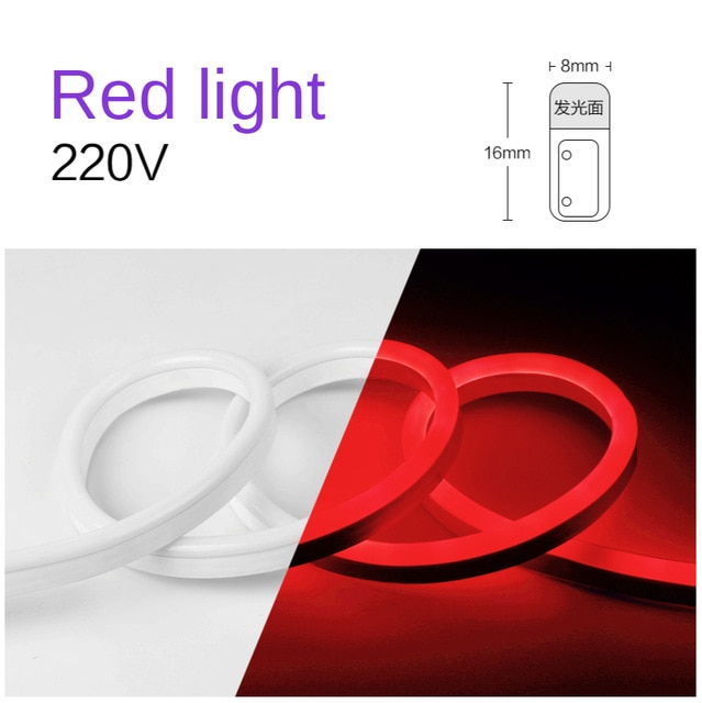 Aquarium fish tank color fluorescent lamp with 220V sump DIY fish tank lamp with LED waterproof light bar 1 meter: Red  1Meter