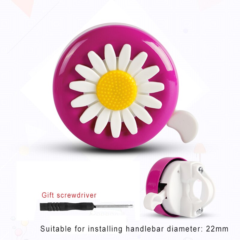 bicycle horn bell children metal alarm siren cute bike ring handlebar kids child small safety riding road lound sound retro: rose red white