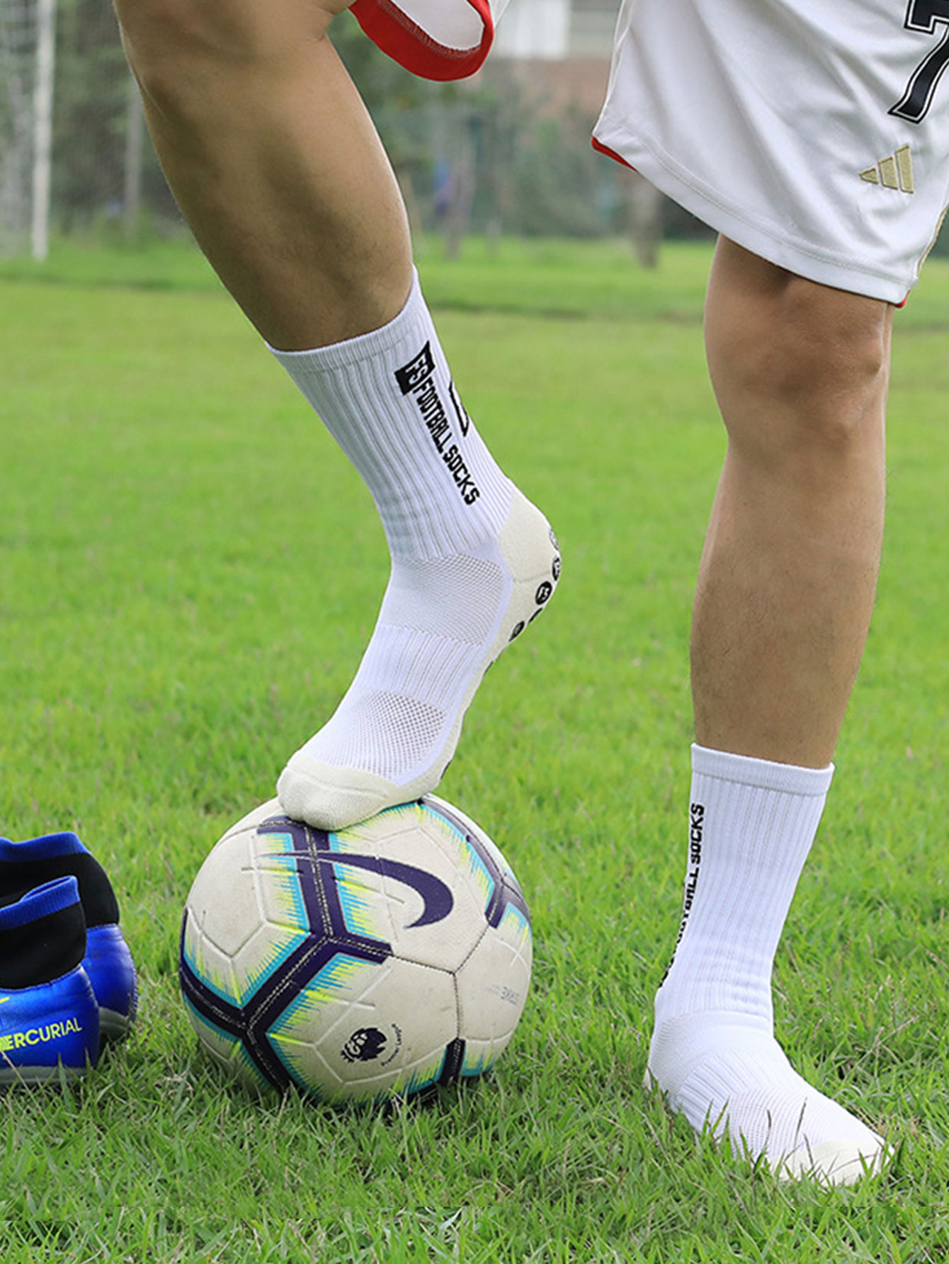 Grip Soccer Socks Anti Slip Non Slip Men's Athletic Socks for Football Basketball Sports, 4 Pair