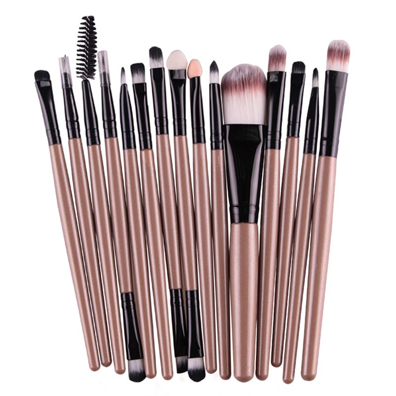 Kit de pinceaux de maquillage multicolores maange 15pc , pour les yeux, le fard à paupières, l'eyeliner, le fond de teint, le correcteur: 05