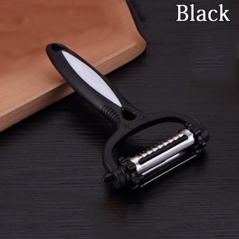 360 Degree 3 In 1 Rotating Cutter Multifunctional Rotary Vegetable Peeler Cabbage Potato Slicer Fruit Knife Kitchen Gadget: black