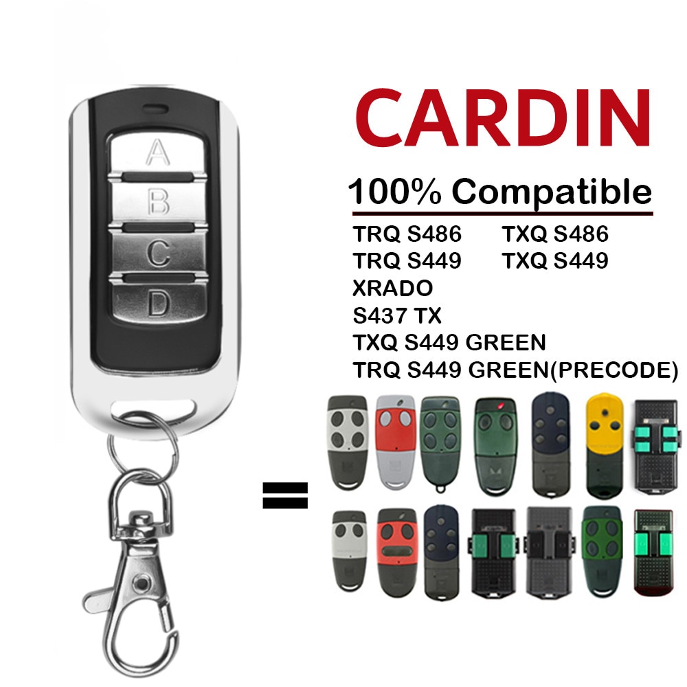 CARDIN – télécommande TRQ S499 S486 vert TXQ S486 S449 S437 TX XRADO, 433mhz 868mhz, duplicateur, télécommande de porte de garage