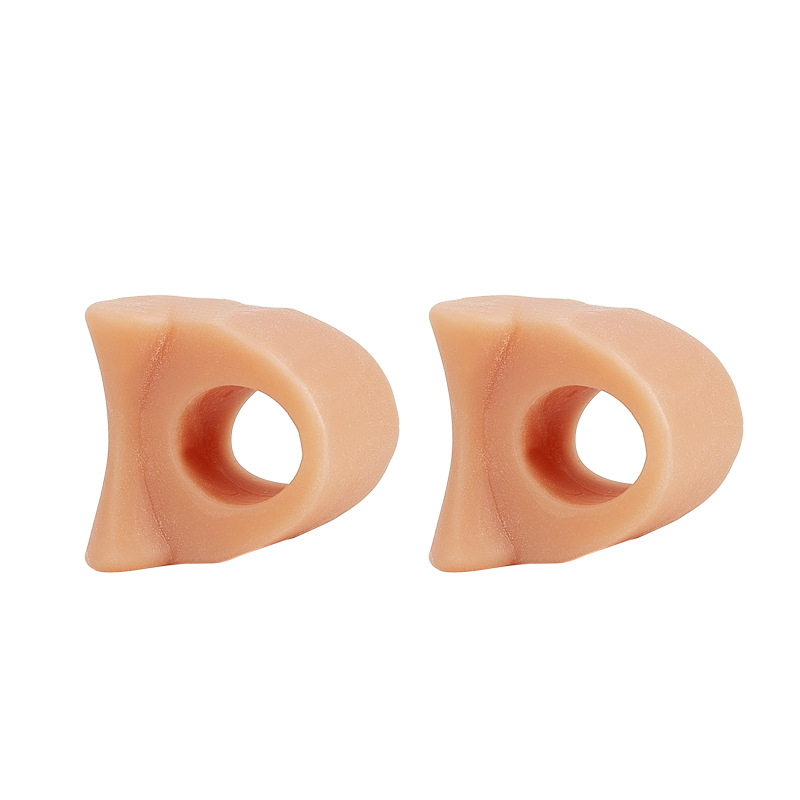 Separadores de dedos de los pies, protector de juanete de silicona, cuidado de los pies, separador ortopédico de dedos, almohadilla correctora, herramienta para el cuidado de los pies, 1 par: Caqui oscuro