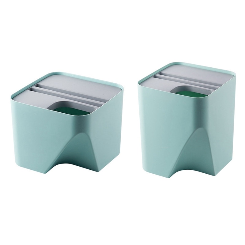 2 Pcs Kitchen Trash Can Stacked Sorting Trash Bin Recycling Bin Household Dry and Wet Separation Waste Bin Rubbish Bin for Bathr