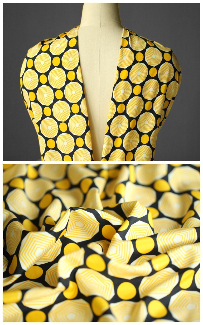 Brand custom geometric printing silk cotton fabric silk fabric for dress natural cotton fabric cotton cloth