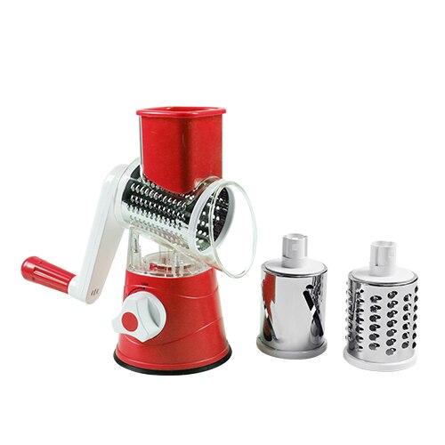 Manual Vegetable Cutter Slicer Round Mandoline Slicer Kitchen Tool Multi-functional Potato Cheese: Red