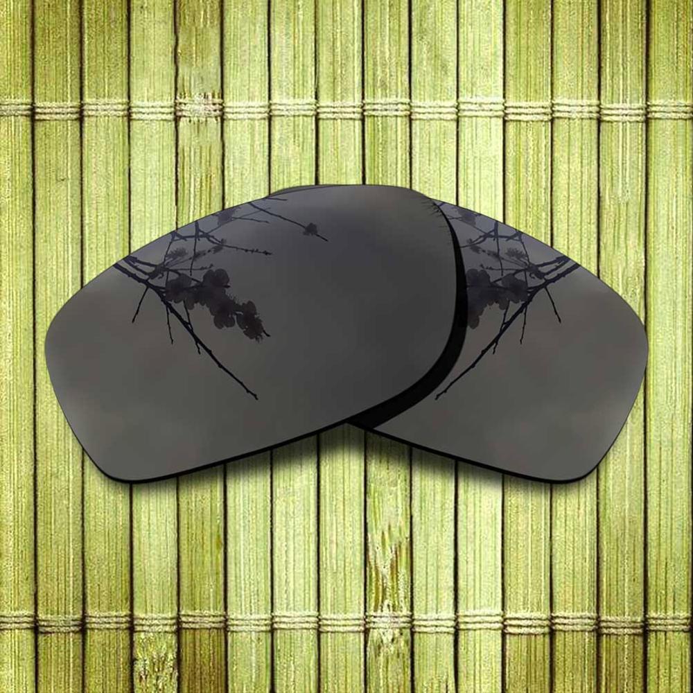 Gepolariseerde Vervanging Lense Voor-Oakley Fives Squared Zonnebril Frame True Kleur Mirrored Coating-Zwart Opties: Default Title