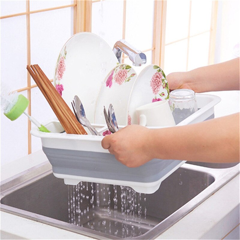 Great Kitchen Sink Dish Multi-function Drainer Drying Rack Kitchen Washing Holder Basket Organizer Tray