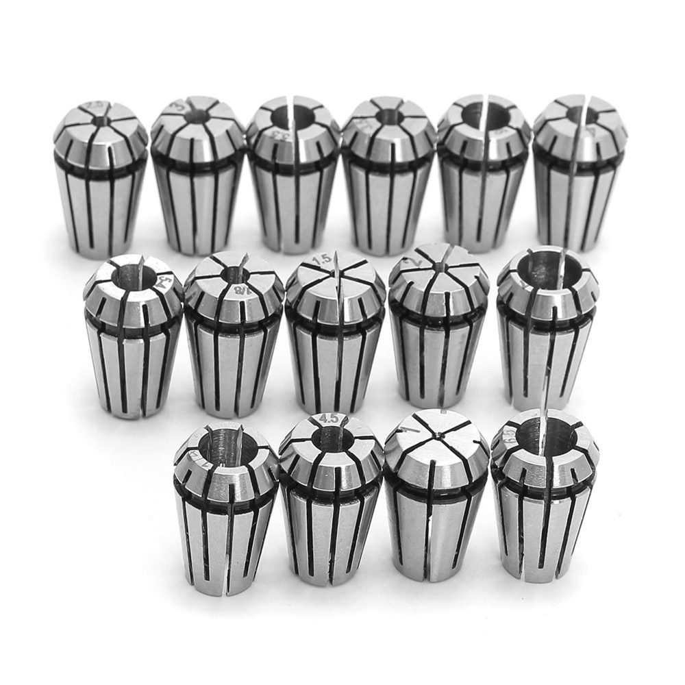 15pcs ER11 1-7mm Spring Collet Set voor CNC Frezen Draaibank Tool Chuck Spantang Gereedschaphouder