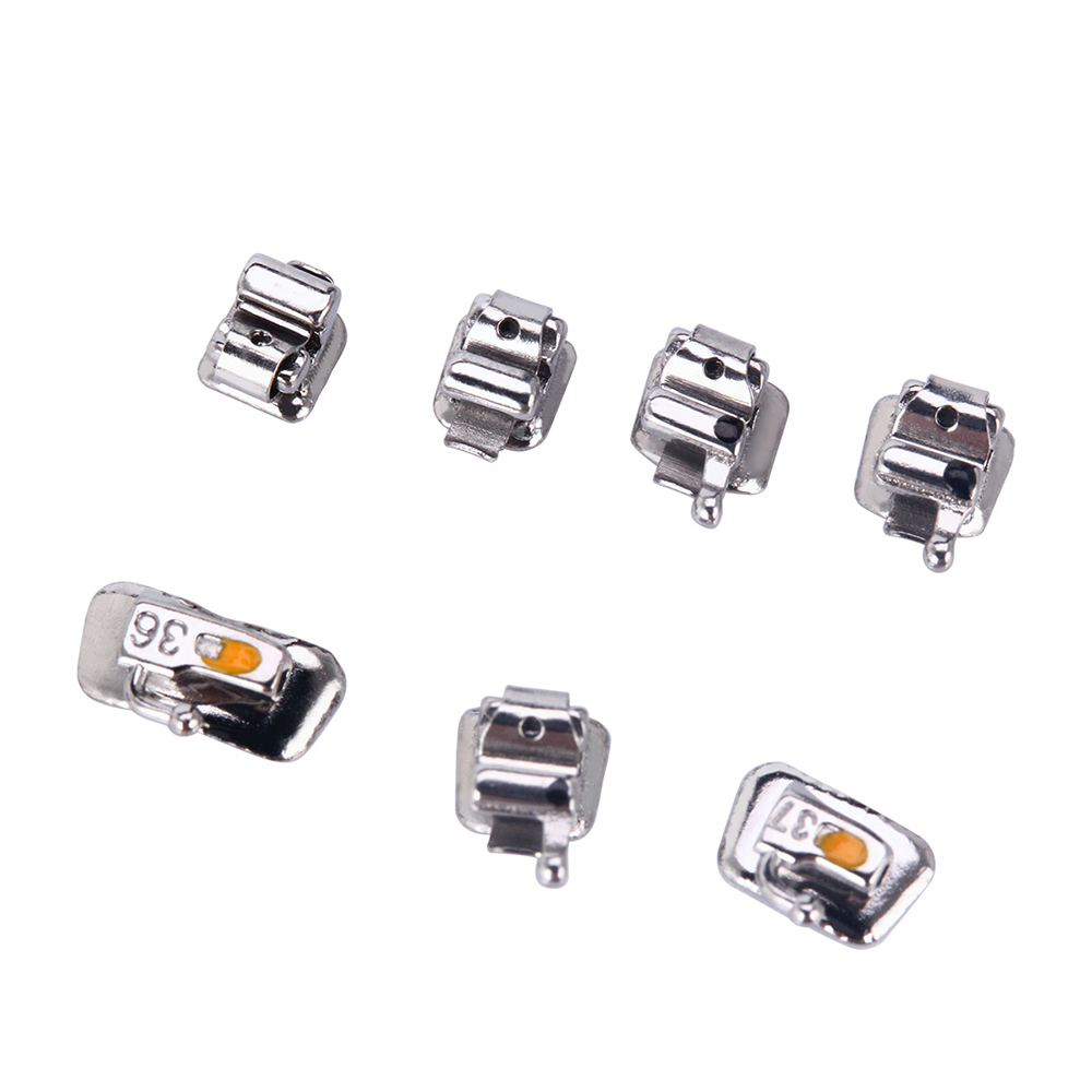 Azdent Tandheelkundige Orthodontie Actieve Zelfligerende Beugels Met Buccale Buis Mini MBT.022 Roth.022 Haken 3-4-5 1*28 stks/pak