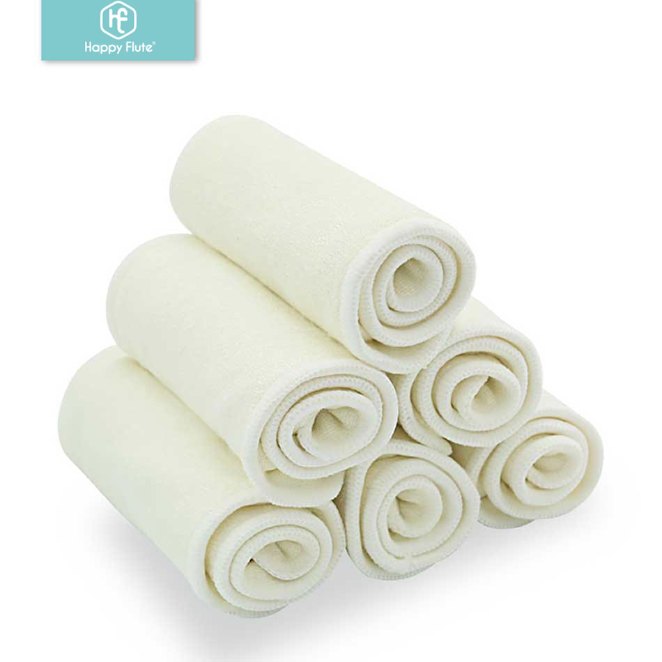 Gelukkig Fluit 5/10 Pcs 4 Lagen Bamboe Liner Insert Voor Baby Doek Luier Nappy Natuurlijke Bamboe Wasbare