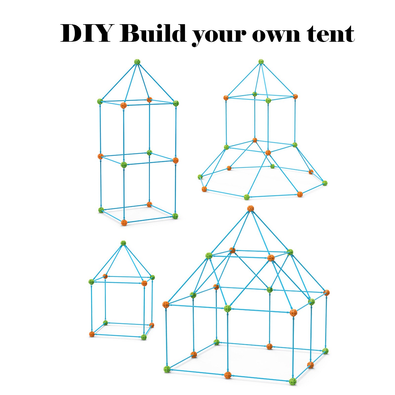 freundlicher Zelt Bau Fort Gebäude Burgen Tunnel Zelte Bausatz Diy 3d Magination Spielen Haus Montieren Spielzeug freundlicher