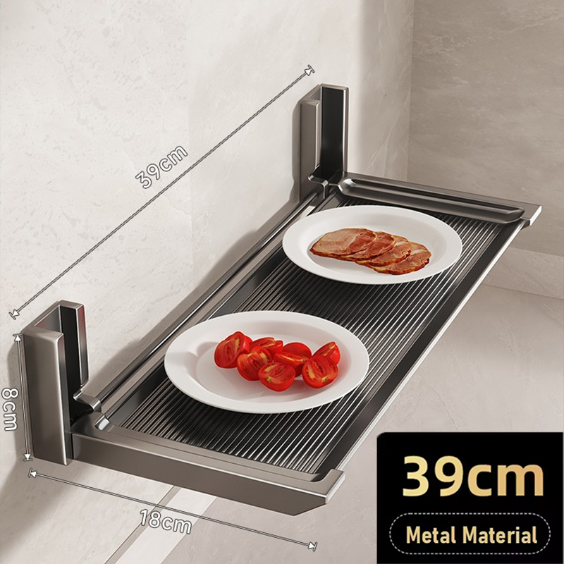 Rack de cozinha de parede, rack de armazenamento adesivo de rack de especiarias pendurado com ganchos organizador de pá de cozinha para casa e restaurante: Cinza claro