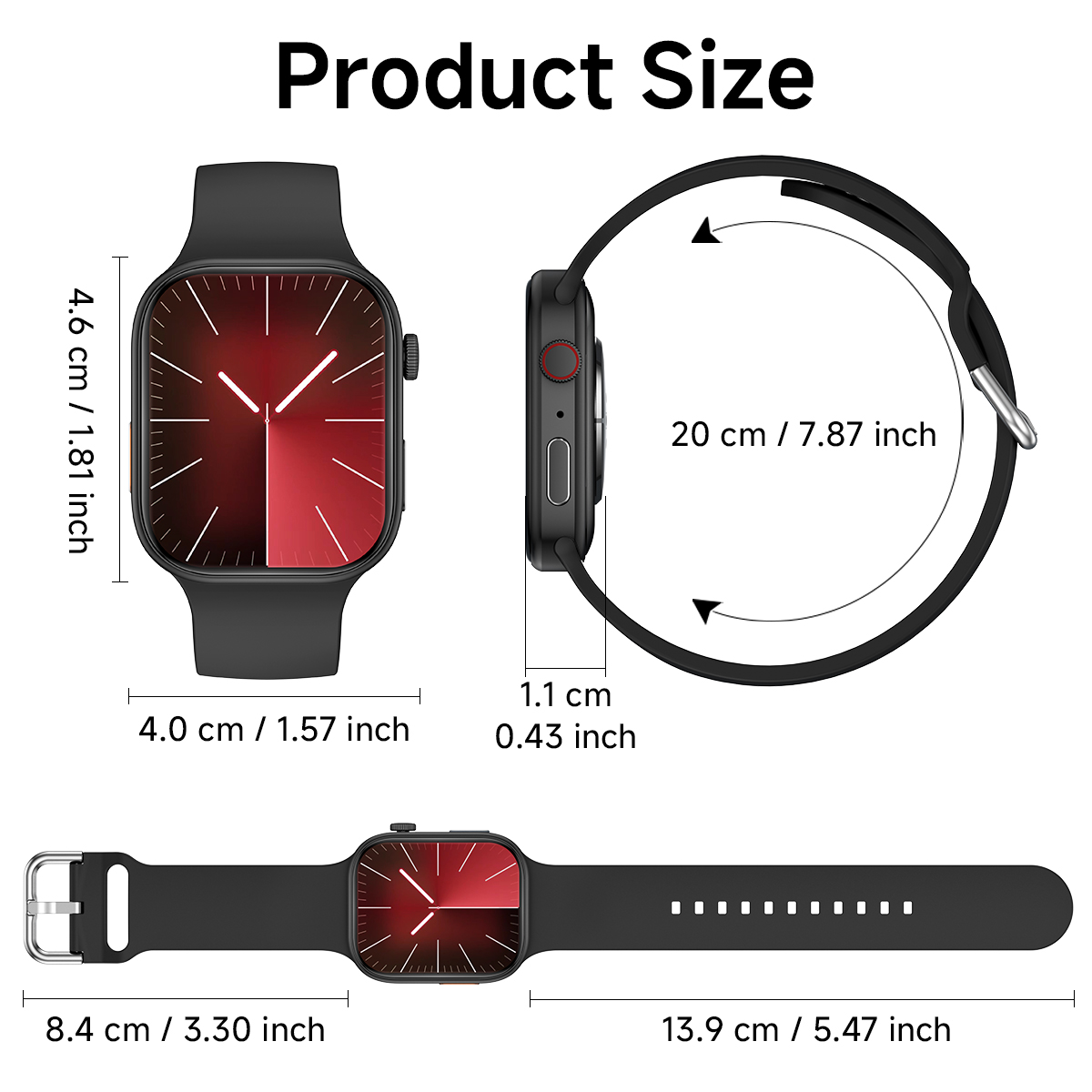 Novo smartwatch global 1.83 ''tela ips bluetooth chamada monitoramento de freqüência cardíaca à prova dwaterproof água esporte ao ar livre relógio inteligente para homens