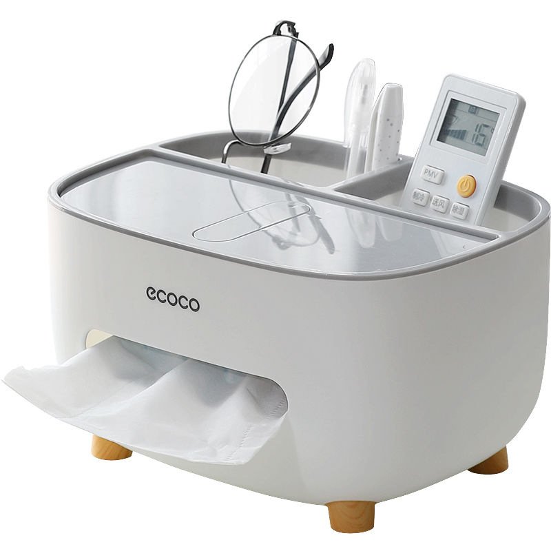 Ecoco Tissue Dispenser Napkin Box Holder Multi Function Remote Control Storage Box Living Room Napkin Organizer