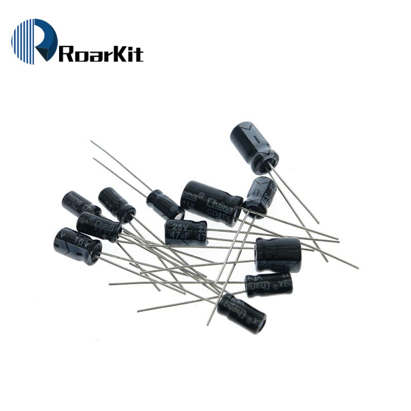 120pcs 12 value kit 1uF-470uF Electrolytic Capacitor Package for arduino 1UF 2.2UF 3.3UF 4.7UF 10UF 22UF 33UF 47UF 100UF 220UF
