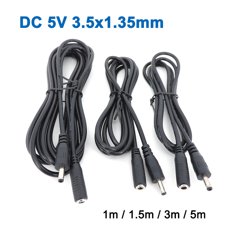 DC Vrouw naar Man Verlengsnoer 5V 2A 3.5x1.35mm/12V 5A 5.5x2.1mm Plug Jack Connector Kabel Voeding Adapter Lijn