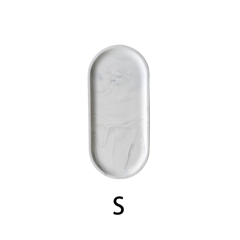 Oval marmor panne tallerken fruktfat fat tebrett dessert middagstallerken servise sett luksus hvit keramikk oppbevaringsbrett tallerken